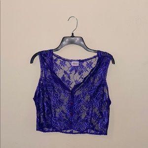 Purple Lace Crop Top